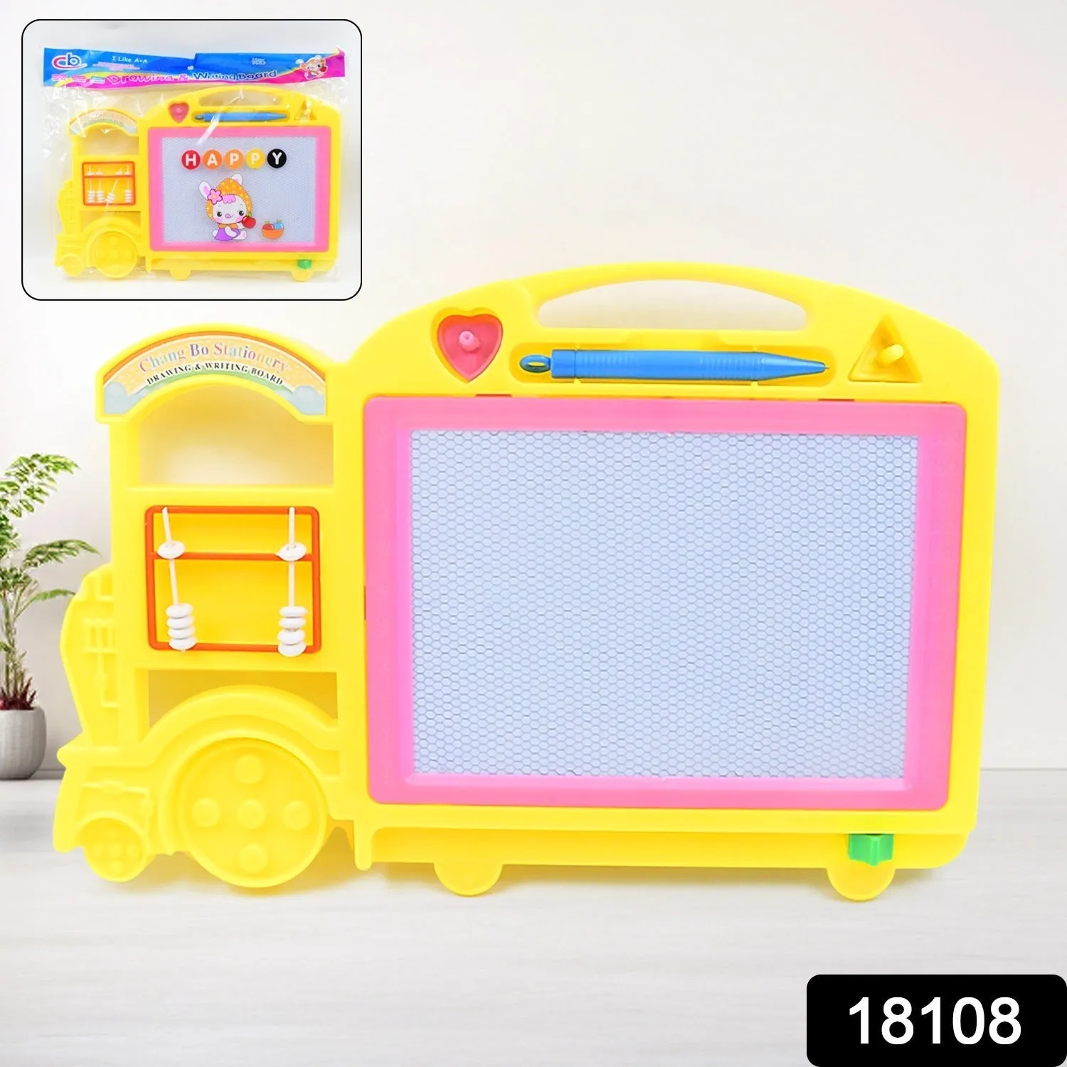 Bus Shape Drawing & Writing Slate Board for Kids (1 pc / 32  21 Cm)