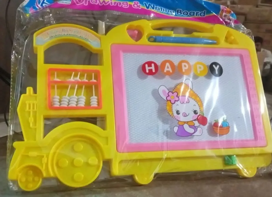 Bus Shape Drawing & Writing Slate Board for Kids (1 pc / 32  21 Cm)