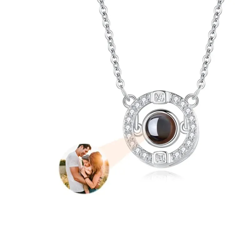 Custom Photo Bracelet Personalized Photo Projection Bracelet Circle Photo Bracelets with Picture Inside for Women/Men/Couple