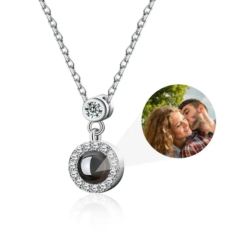 Custom Photo Bracelet Personalized Photo Projection Bracelet Circle Photo Bracelets with Picture Inside for Women/Men/Couple