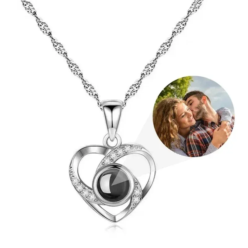 Custom Photo Bracelet Personalized Photo Projection Bracelet Circle Photo Bracelets with Picture Inside for Women/Men/Couple