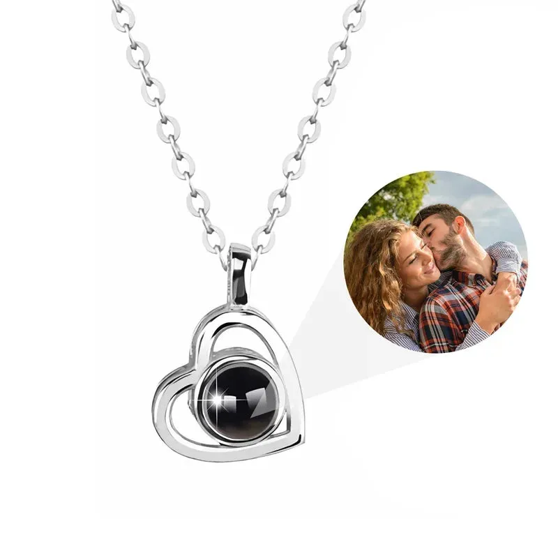 Custom Photo Bracelet Personalized Photo Projection Bracelet Circle Photo Bracelets with Picture Inside for Women/Men/Couple