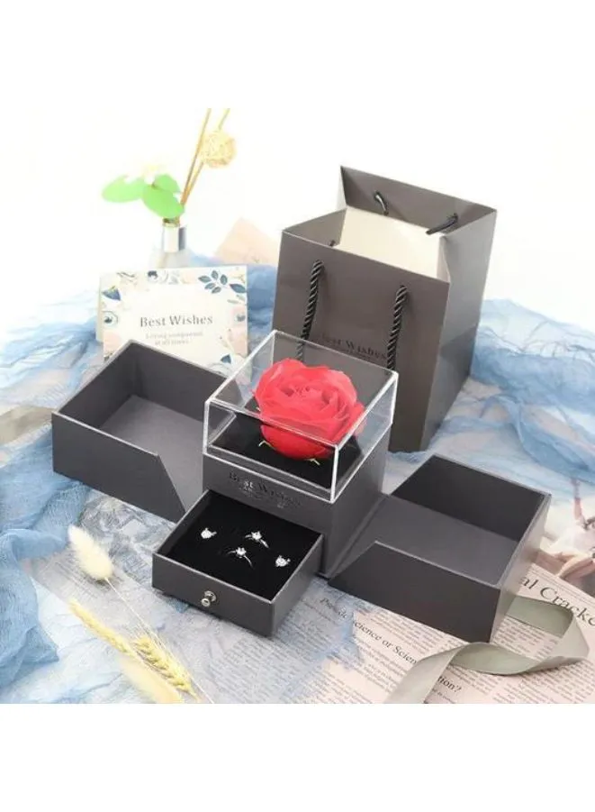 Elegant Grey Jewelry and Keepsake Gift Box: A Treasure Trove of Style and Function(Without Necklace)