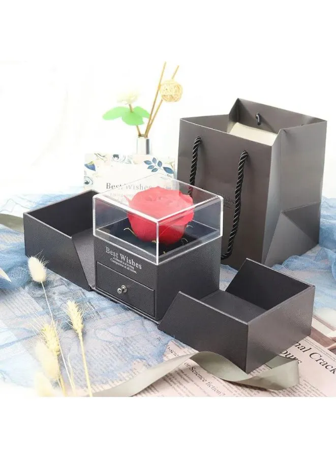 Elegant Grey Jewelry and Keepsake Gift Box: A Treasure Trove of Style and Function(Without Necklace)