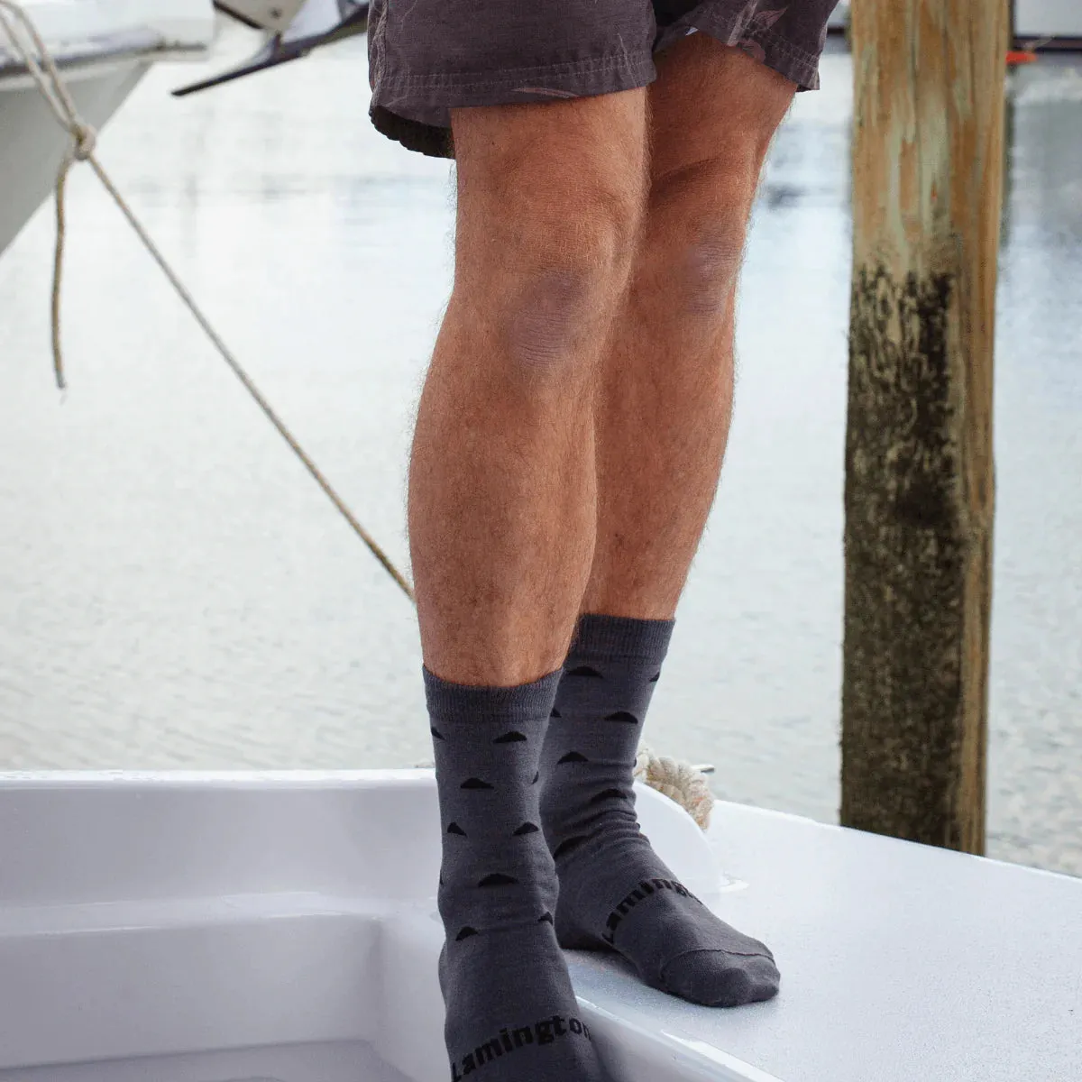 Lamington Merino Wool Crew Socks | WOMAN   MAN | COAL