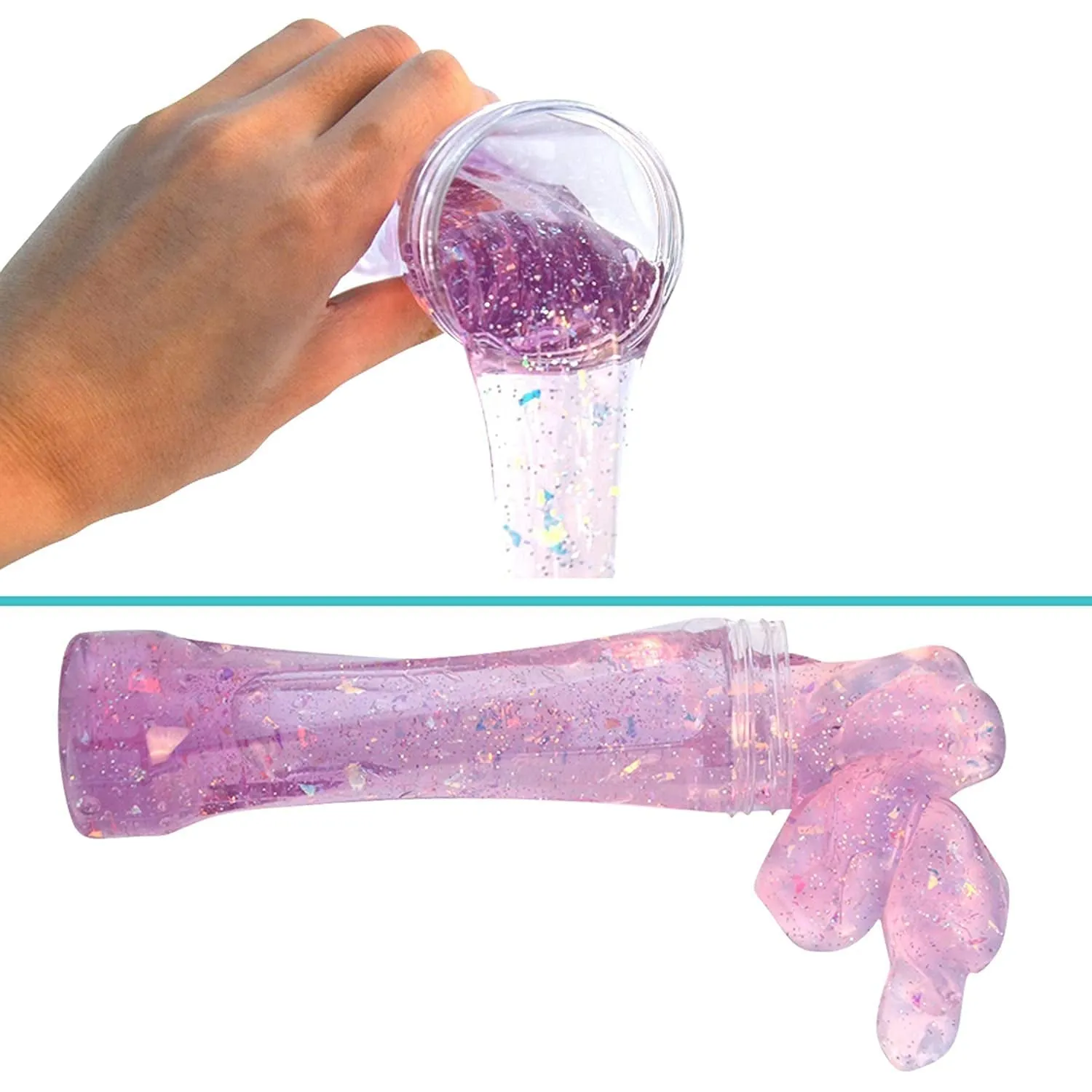 Soft Jar Slime Combo of Glitter Slime and Crystal Slime