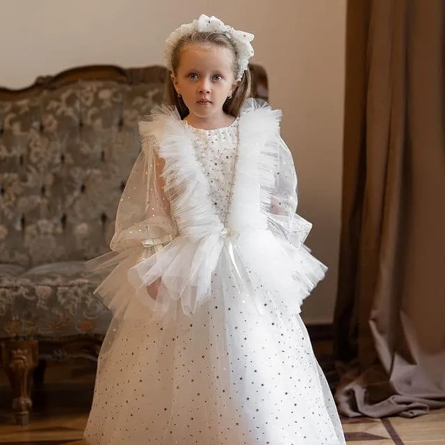 White SWAN Tulle Dress for Kids