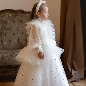 White SWAN Tulle Dress for Kids